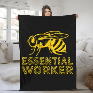 Discover Essential Worker Bee Lover Honey Beekeeper Fleece Blankets