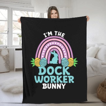 Discover Happy Easter Day Im the Dock Worker Bunny Fleece Blankets