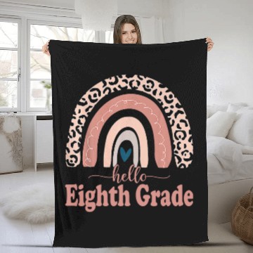 Discover hello eighth grade rainbow teachers student back to school Fleece Blankets