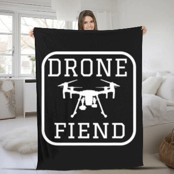 Discover DRONE FIEND WHITE Fleece Blankets