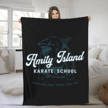 Discover AMITY ISLAND KARATE SCHOOL MEN FUNNY UNISEX Fleece Blankets