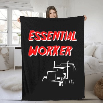 Discover Essential Worker Trucker Semi Driver 2 Fleece Blankets