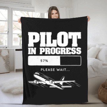 Discover Pilot In Progress Flight Aviation Future Copilot Fleece Blankets