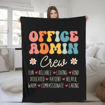 Discover Office Admin Crew Appreciation Week Back to School Baseball Tees Fleece Blankets