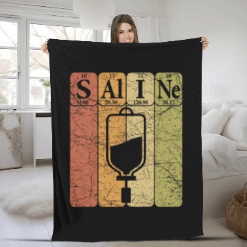Discover Saline Periodic Table Elements nurses Saline Retro Nursing 1 Fleece Blankets