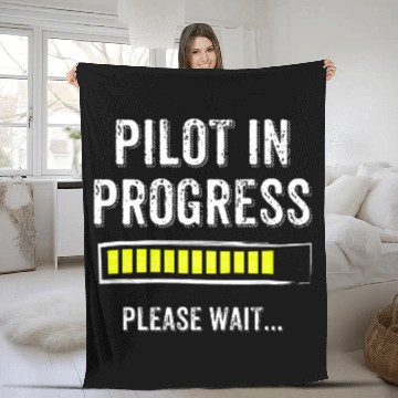 Discover Pilot In Progress Funny Flight School Student Cute Baseball Tees Fleece Blankets