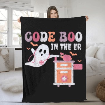 Discover ghosts Code Boo In The ER Respiratory Therapist Halloween Fleece Blankets