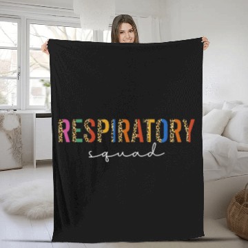 Discover Respiratory Squad Leopard Respiratory Therapist RT Baseball Tees Fleece Blankets