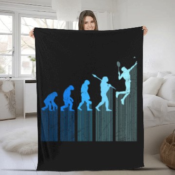 Discover badminton player evolution monkey Badminton Baseball Tees Fleece Blankets