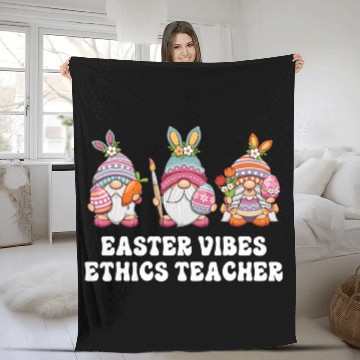 Discover Ethics Teacher Gnomes Easter Vibes Fleece Blankets
