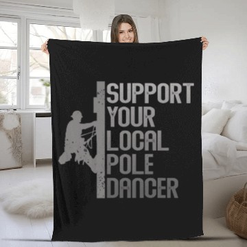 Discover American Lineman Powerline Worker 5 Fleece Blankets