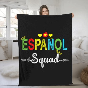 Discover espanol squad spanish teacher student back to school Fleece Blankets