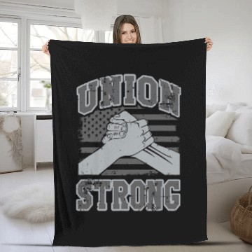 Discover Union Strong Unified Worker Labor Negotiations Fleece Blankets