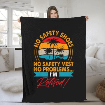 Discover Retired For The Construction Worker Retirement Fleece Blankets