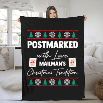 Discover Santa Postal Worker Post Office Worker Christmas Mailman 1 Fleece Blankets
