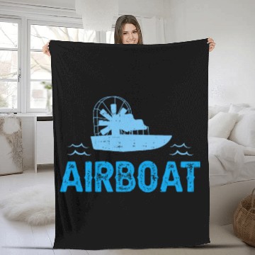 Discover Airboat Florida Everglades vintages Fleece Blankets