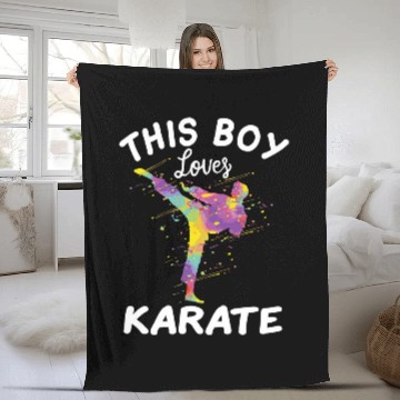Discover This Boy Loves Karate Baseball Tees Fleece Blankets