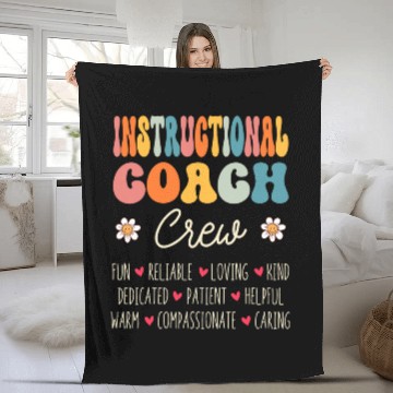 Discover Instructional Coachs Crew Appreciation Week Back to School Baseball Tees Fleece Blankets