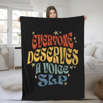 Discover Everyone Deserves A Voice SLP Speech Language Pathologist Zip Fleece Blankets