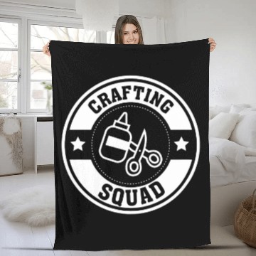 Discover Crafting Squad Creative Hobby Worker Fleece Blankets