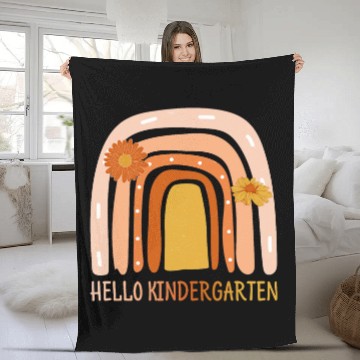 Discover Hello Kindergarten Leopard Rainbow Back To School Teacher Fleece Blankets