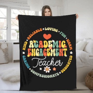 Discover Groovy Academic Engagement Teacher Squad 3 Baseball Tees Fleece Blankets