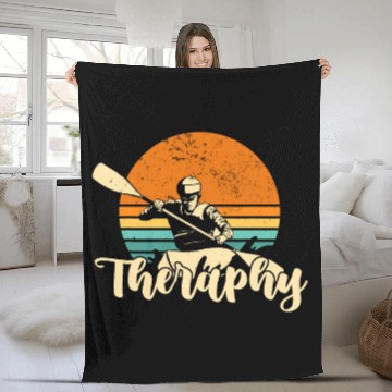 Discover Kayaking Therapy Paddle Boat Fleece Blankets