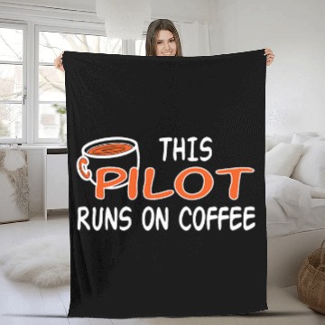 Discover Job Coffee Lover Saying For Work Pilot Fleece Blankets