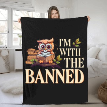 Discover Banned Books Owl Im With The Banned Fleece Blankets