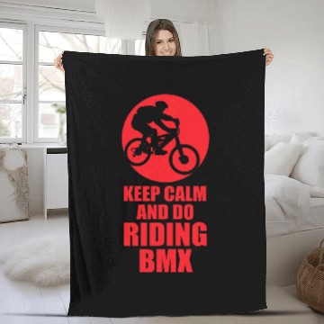 Discover Keep Calm and do RidingBMX Fleece Blankets