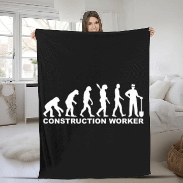 Discover Evolution construction worker Baseball Tees Fleece Blankets