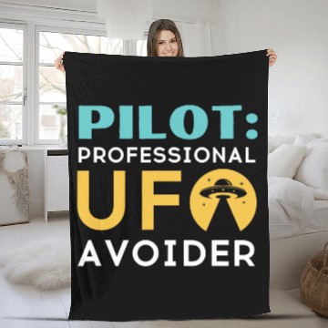 Discover Pilot Professional UFO Avoider For Pilots Fleece Blankets