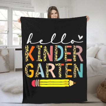 Discover Hello Kindergarten Leopard Back To School Teacher Student Fleece Blankets