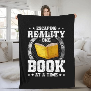 Discover Escaping Reality One Book At A Time Book Lovers Reading 1 Fleece Blankets