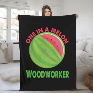 Discover One in a Melon Woodworker Watermelon Retirement Fleece Blankets