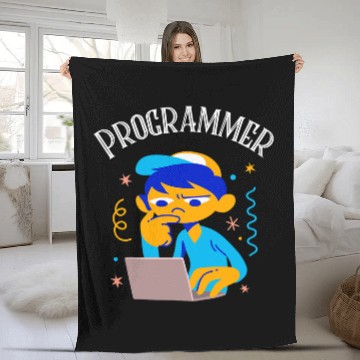 Discover Boy on Computer Programmer Career Student Fleece Blankets