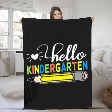 Discover Hello Kindergarten Teacher Student Back To School Baseball Tees Fleece Blankets