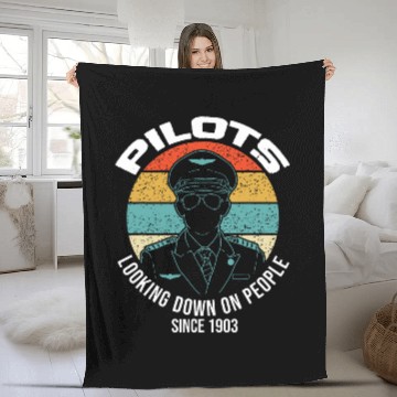 Discover Pilots looking down on people since 1903 Pilot Fleece Blankets