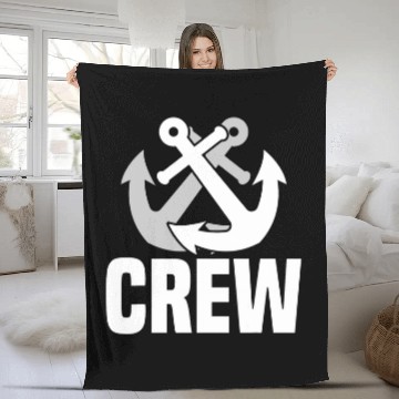 Discover Captain and Crew Of The Boat Baseball Tees Fleece Blankets