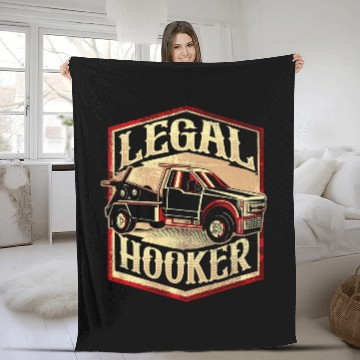 Discover Legal Hooker Tow Truck Driver Fleece Blankets