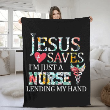 Discover Jesus Saves Im Just A nurses Lending My Hand Baseball Tees Fleece Blankets
