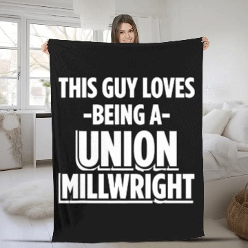 Discover Union Millwright Industrial Mechanic Worker 41 Fleece Blankets