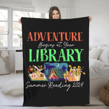 Discover Adventure Begins At Your Library Summer Reading Program 2024 2 Fleece Blankets