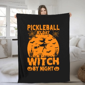 Discover Halloween Pickleball Fleece Blankets Pickleball By Day Witch By Night Baseball Tees