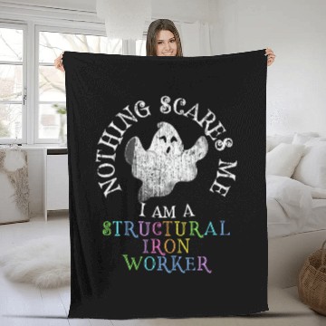 Discover This Is My Scary STRUCTURAL IRON WORKER Costume Dont Scare Fleece Blankets