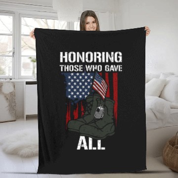 Discover Sacrifice Honoring Those Who Gave All Memorial Day Fleece Blankets
