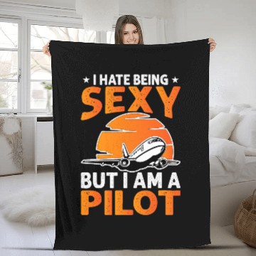 Discover Sarcastic Pilot Airplane Men Pilots Quote Fleece Blankets