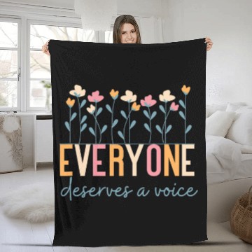 Discover Everyone Deserves a Voice SLP Speech Therapy Fleece Blankets