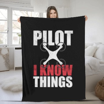 Discover Drone pilot I know things Statement Fleece Blankets