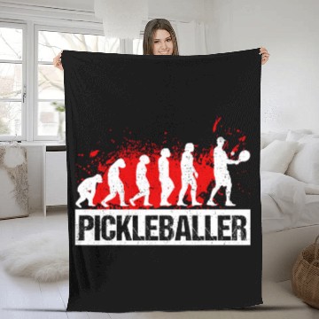 Discover Evolution Pickleball Player Paddle Net Gift Athlete Fleece Blankets